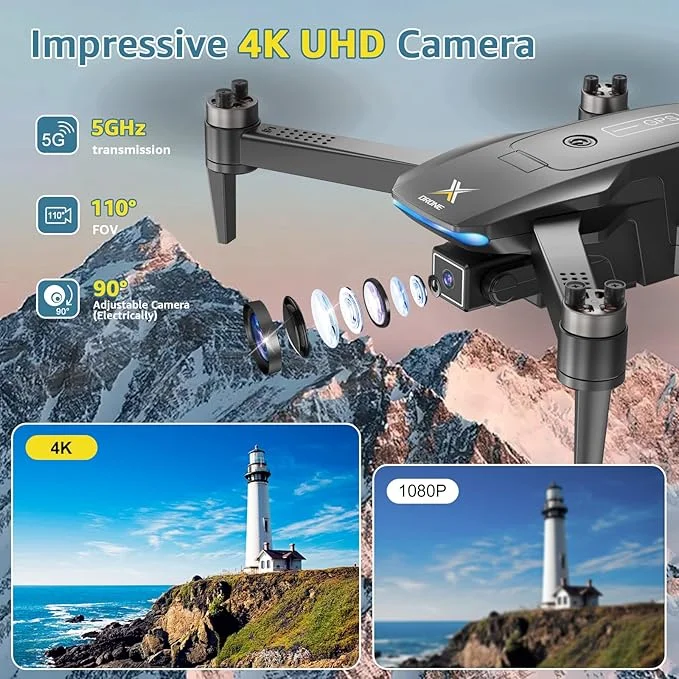 GPS 4K Camera Drone with Brushless Motor and Auto Return