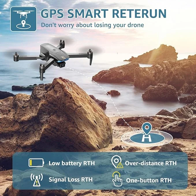 GPS 4K Camera Drone with Brushless Motor and Auto Return